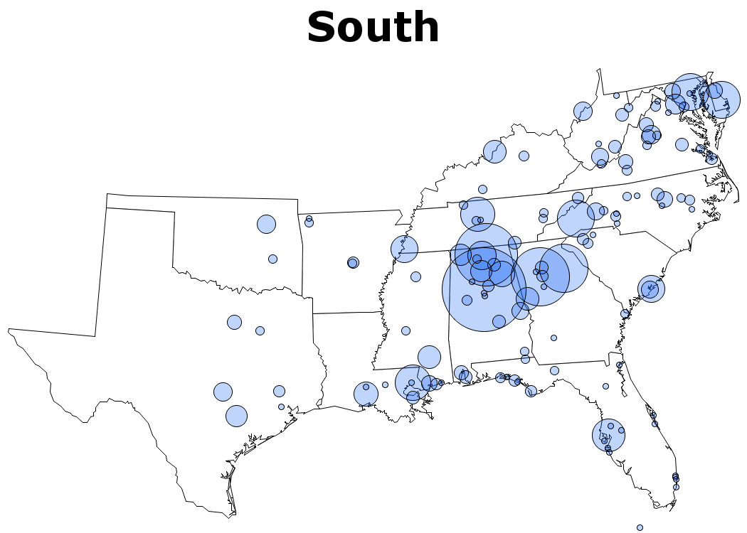 Choropleth map of STATECODE