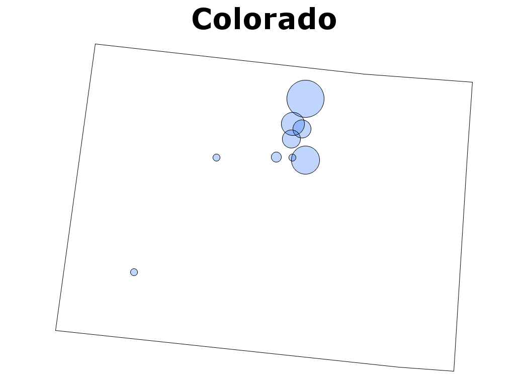 Choropleth map of STATECODE