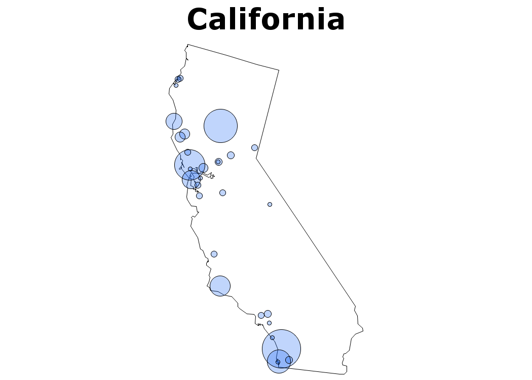 Choropleth map of STATECODE