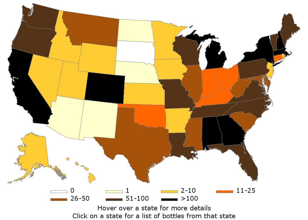 Choropleth map of COUNT