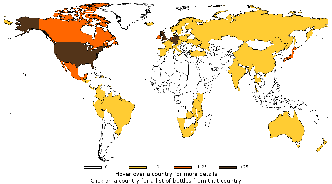 Choropleth map of COUNT